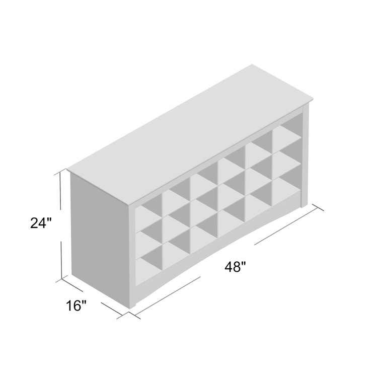 Shoe best sale cubby dimensions